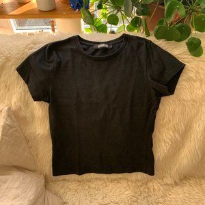 Reformation black cropped tee